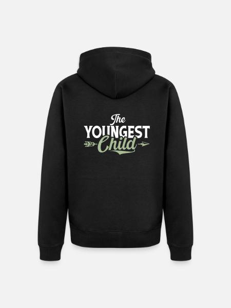 Youngest Child Gift - Unisex Premium Organic Zip Hoodie - black