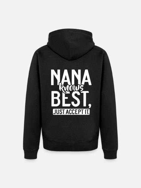 Nana Gifts - Unisex Premium Organic Zip Hoodie - black
