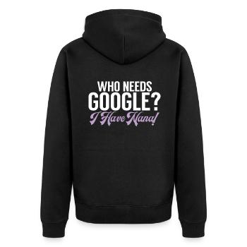 Nana Gifts - Unisex Premium Bio Zip Hoodie - Schwarz - Hinten - Nico (187cm)