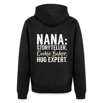 Nana Gifts - Unisex Premium Bio Zip Hoodie - Schwarz - Hinten - Nico (187cm)