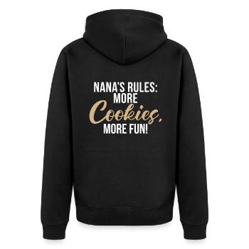 Nana Gifts - Unisex Premium Bio Zip Hoodie - Schwarz - Hinten - Nico (187cm)
