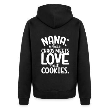 Cadeaux Nana - Veste à capuche bio Premium Unisexe - noir - Dos - Nico (187cm)