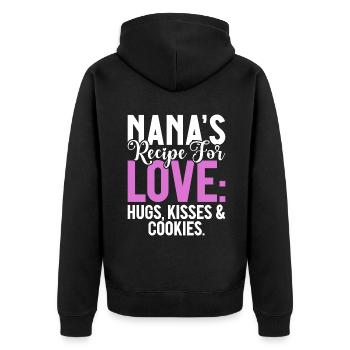 Nana Gifts - Unisex Premium Bio Zip Hoodie - Schwarz - Hinten - Nico (187cm)