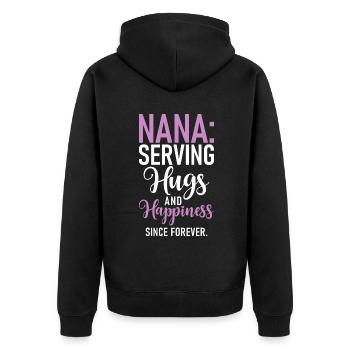 Nana Gifts - Unisex Premium Bio Zip Hoodie - Schwarz - Hinten - Nico (187cm)