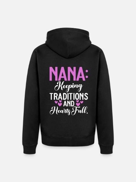 Nana Gifts - Unisex Premium Organic Zip Hoodie - black