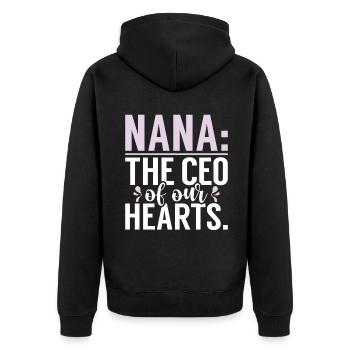 Cadeaux Nana - Veste à capuche bio Premium Unisexe - noir - Dos - Nico (187cm)