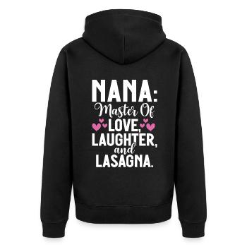 Cadeaux Nana - Veste à capuche bio Premium Unisexe - noir - Dos - Nico (187cm)