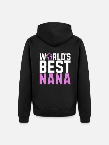 Nana Gifts - Unisex Premium Organic Zip Hoodie - black