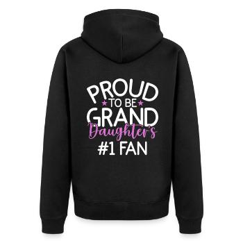 Granddaughter Gifts - Unisex Premium Organic Zip Hoodie - black - Back - Nico (187cm)