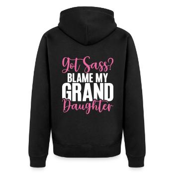 Granddaughter Gifts - Unisex Premium Organic Zip Hoodie - black - Back - Nico (187cm)