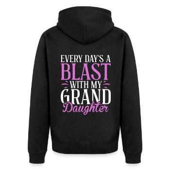 Granddaughter Gifts - Unisex Premium Organic Zip Hoodie - black - Back - Nico (187cm)