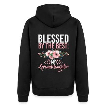 Cadeaux de petite-fille - Veste à capuche bio Premium Unisexe - noir - Dos - Nico (187cm)