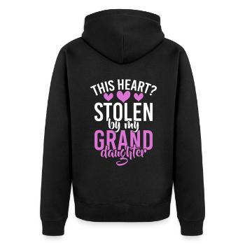Granddaughter Gifts - Unisex Premium Organic Zip Hoodie - black - Back - Nico (187cm)