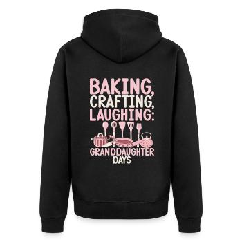 Granddaughter Gifts - Unisex Premium Organic Zip Hoodie - black - Back - Nico (187cm)