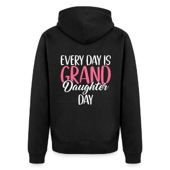 Granddaughter Gifts - Unisex Premium Organic Zip Hoodie - black - Back - Nico (187cm)