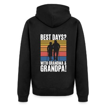 Granddaughter Gifts - Unisex Premium Organic Zip Hoodie - black - Back - Nico (187cm)