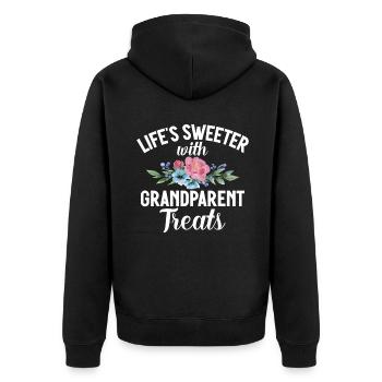 Granddaughter Gifts - Unisex Premium Organic Zip Hoodie - black - Back - Nico (187cm)
