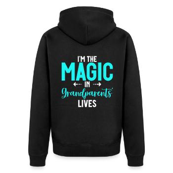 Granddaughter Gifts - Unisex Premium Organic Zip Hoodie - black - Back - Nico (187cm)