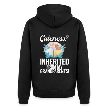 Granddaughter Gifts - Unisex Premium Organic Zip Hoodie - black - Back - Nico (187cm)