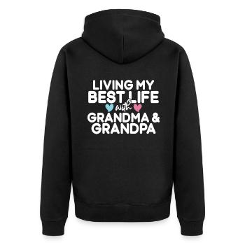 Granddaughter Gifts - Unisex Premium Organic Zip Hoodie - black - Back - Nico (187cm)