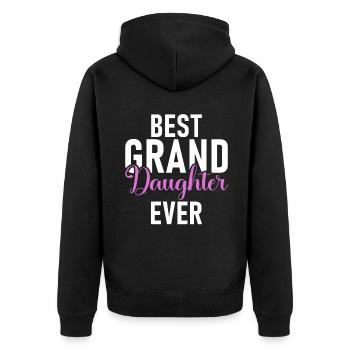 Granddaughter Gifts - Unisex Premium Organic Zip Hoodie - black - Back - Nico (187cm)