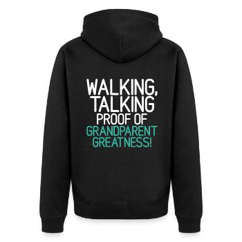 Granddaughter Gifts - Unisex Premium Organic Zip Hoodie - black - Back - Nico (187cm)