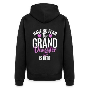 Granddaughter Gifts - Unisex Premium Organic Zip Hoodie - black - Back - Nico (187cm)