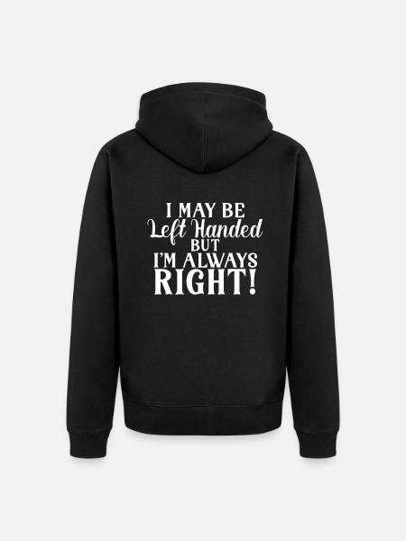 Left Handers Gifts - Unisex Premium Bio Zip Hoodie - Schwarz