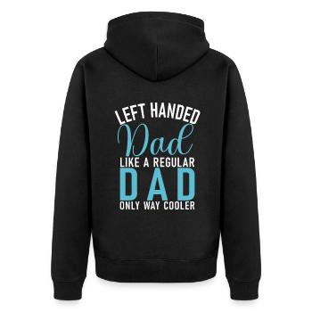 Left Handers Gifts - Unisex Premium Bio Zip Hoodie - Schwarz - Hinten - Nico (187cm)