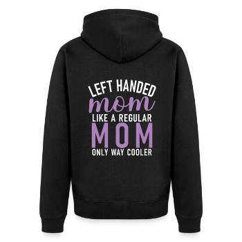 Left Handers Gifts - Unisex Premium Bio Zip Hoodie - Schwarz - Hinten - Nico (187cm)