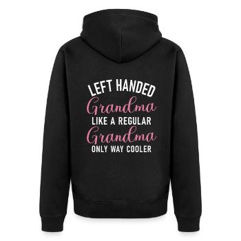 Left Handers Gifts - Unisex Premium Bio Zip Hoodie - Schwarz - Hinten - Nico (187cm)