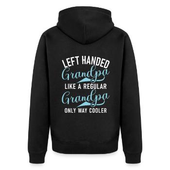 Left Handers Gifts - Unisex Premium Bio Zip Hoodie - Schwarz - Hinten - Nico (187cm)