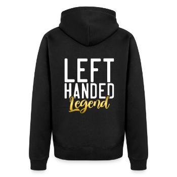 Left Handers Gifts - Unisex Premium Bio Zip Hoodie - Schwarz - Hinten - Nico (187cm)