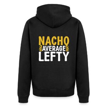 Left Handers Gifts - Unisex Premium Bio Zip Hoodie - Schwarz - Hinten - Nico (187cm)