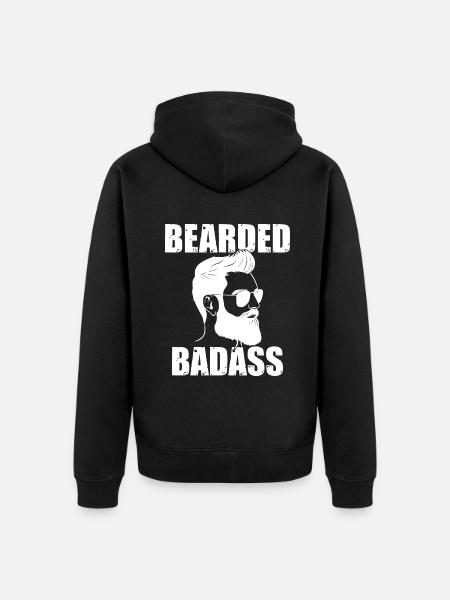 Giftidea Beard Men - Unisex Premium Bio Zip Hoodie - Schwarz