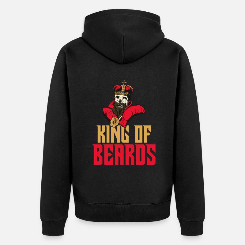 Giftidea Beard Men - Unisex Premium Bio Zip Hoodie - Schwarz