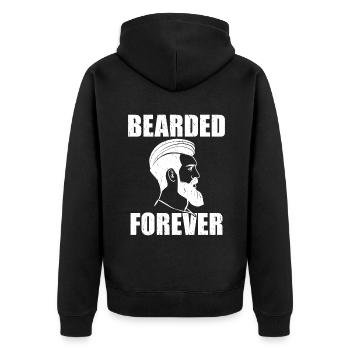 Giftidea Beard Men - Unisex Premium Bio Zip Hoodie - Schwarz - Hinten - Nico (187cm)