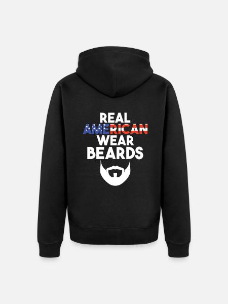 Giftidea Beard Men - Unisex Premium Organic Zip Hoodie - black