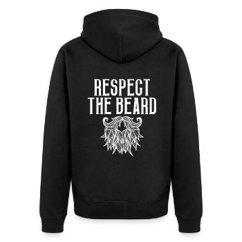 Giftidea Beard Men - Unisex Premium Bio Zip Hoodie - Schwarz - Hinten - Nico (187cm)