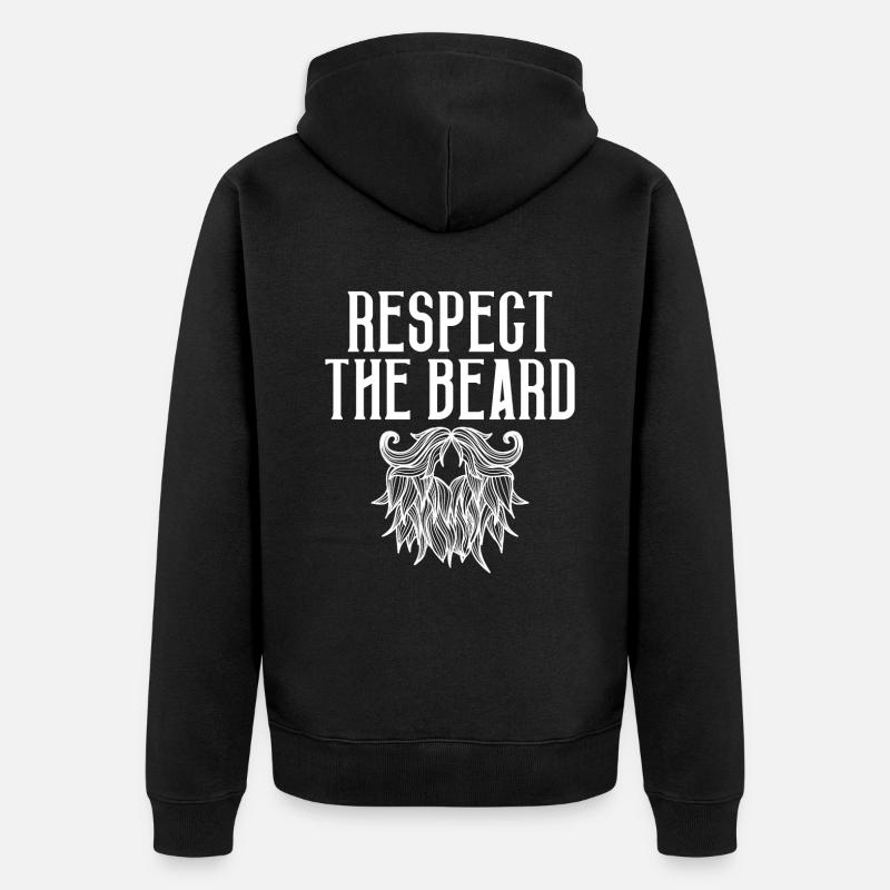 Giftidea Beard Men - Unisex Premium Bio Zip Hoodie - Schwarz