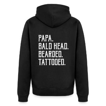 Giftidea Beard Men - Unisex Premium Bio Zip Hoodie - Schwarz - Hinten - Nico (187cm)