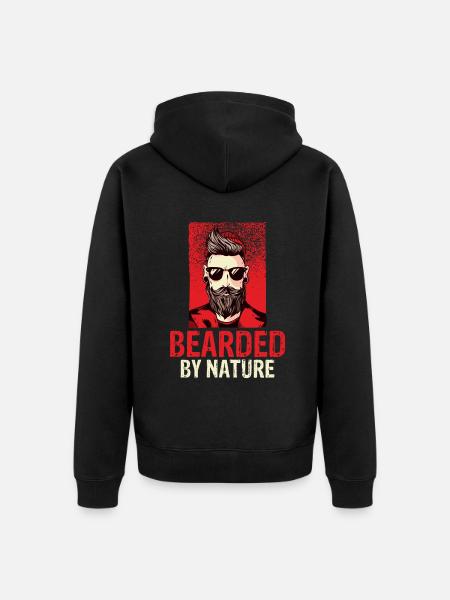 Giftidea Beard Men - Unisex Premium Organic Zip Hoodie - black