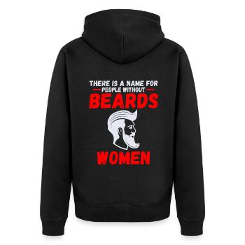 Giftidea Beard Men - Unisex Premium Bio Zip Hoodie - Schwarz - Hinten - Nico (187cm)