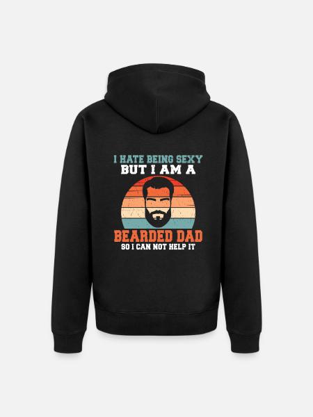 Giftidea Beard Men - Unisex Premium Organic Zip Hoodie - black