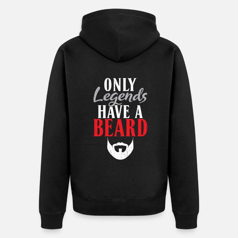 Giftidea Beard Men - Unisex Premium Bio Zip Hoodie - Schwarz