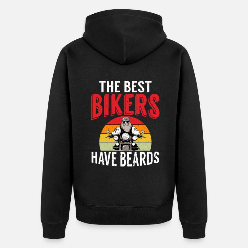 Giftidea Beard Men - Unisex Premium Bio Zip Hoodie - Schwarz