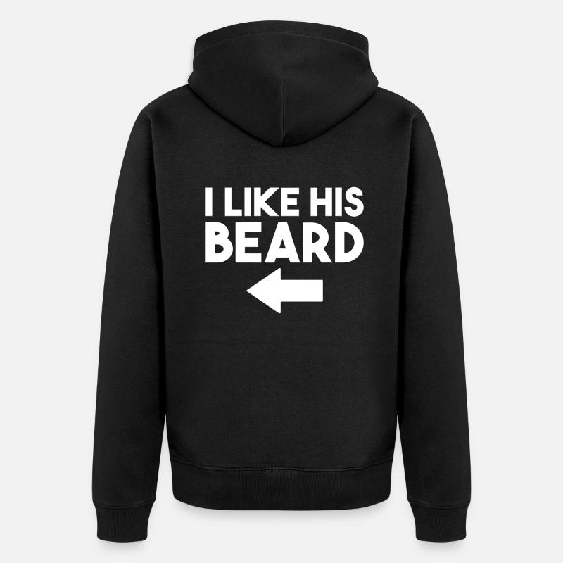 Giftidea Beard Men - Unisex Premium Bio Zip Hoodie - Schwarz