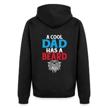 Giftidea Beard Men - Unisex Premium Bio Zip Hoodie - Schwarz - Hinten - Nico (187cm)