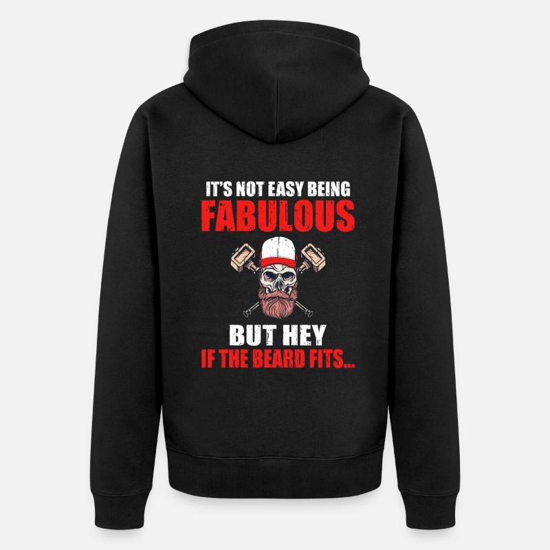 Giftidea Beard Men - Unisex Premium Bio Zip Hoodie - Schwarz