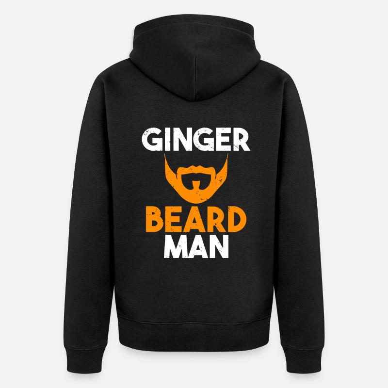 Giftidea Beard Men - Unisex Premium Bio Zip Hoodie - Schwarz